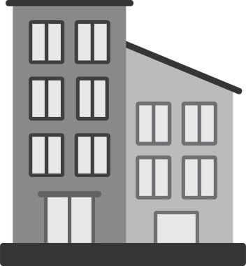 Daire binası simgesi, vektör illüstrasyonu basit tasarım