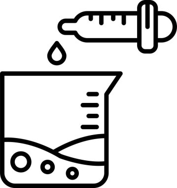 Laboratuvar Beaker Vektör Simgesi Beyaz Arkaplanda izole edildi  