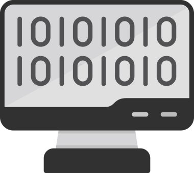 İkili Kod, Web simgesi basit illüstrasyon