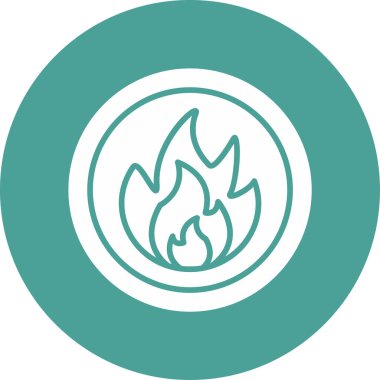 Yangın. Web simgesi basit illüstrasyon 