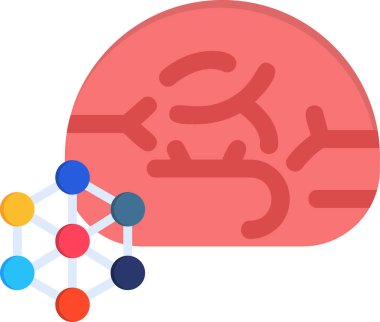 beyin ikonu vektör illüstrasyonu