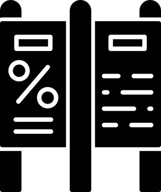 Açık hava reklam afişi Mupi 'nin basit çizimi. 