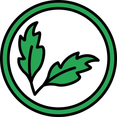 Taze ve sağlıklı yapraklar, hipoalerjenik sembol, vektör çizimi 