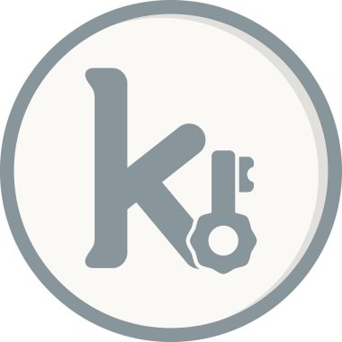 Küçük harf k 'nin vektör çizimi     