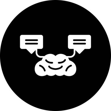 Doğal Dil İşlemi. Web simgesi basit illüstrasyon