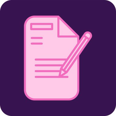 Minimalist bir dizaynda bir belge simgesinin vektör illüstrasyonu.