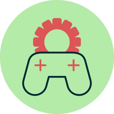 oyun joystick ayarları soyut renk vektör simgesi 