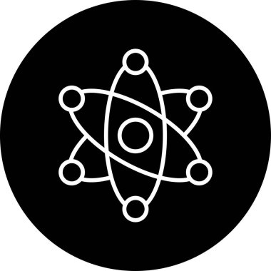 Bir diatomun vektör simgesi, düz bir şekilde, bilimle ilgili..