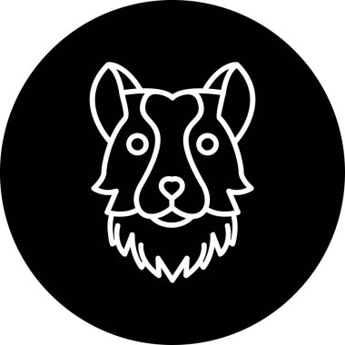 Collie köpek simgesinin vektör illüstrasyonu