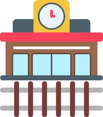 Tren İstasyonu simgesi, vektör illüstrasyonu basit tasarım