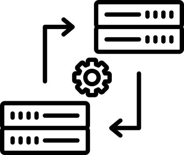 Veri Eşzamanlama web simgesi vektör çizimi