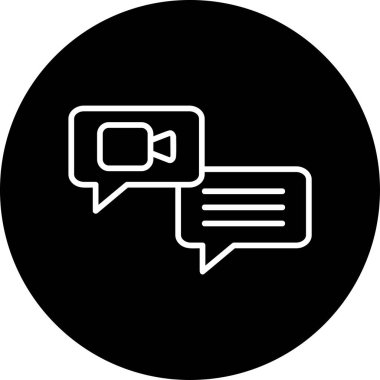 Ana hatlı biçim vektör illüstrasyon tasarımında konferans simgesi