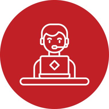 Basit çağrı merkezi operatörü simgesi