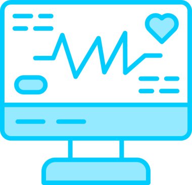 Elektrokardiyogram web simgesi, vektör tasarımı 