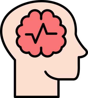 Beyin ikonu vektör illüstrasyonu. Sara nöbeti. 