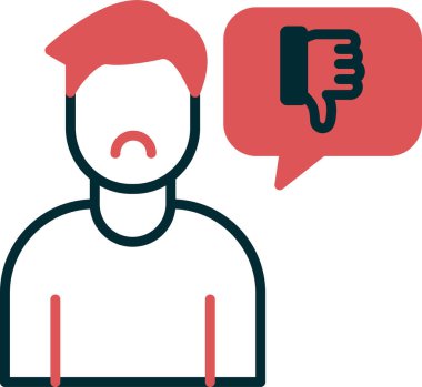 Hoşlanmamak, başparmak simgesi, vektör illüstrasyonu