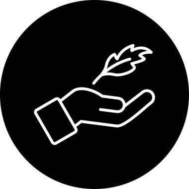 Tüy ve hafif konseptle insan elinin basit doğrusal çizimi