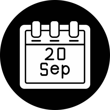 Eylül takvim simgesi. vektör illüstrasyonu