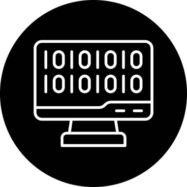 İkili Kod, Web simgesi basit illüstrasyon