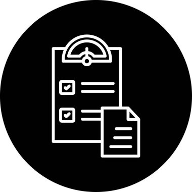 Minimalist tarzda anahtar performans göstergeleri için soyut resimli vektör simgesi.