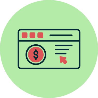 Tıklama web simgesine Öde basit illüstrasyon