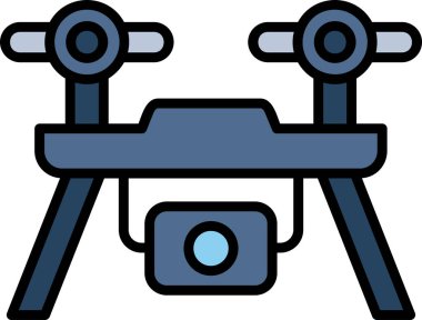 Drone simgesi, vektör illüstrasyonu basit tasarım