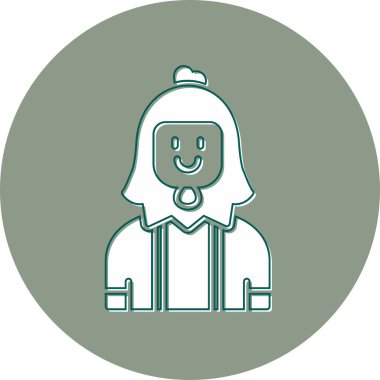 Korkak tavuk. Web simgesi basit illüstrasyon