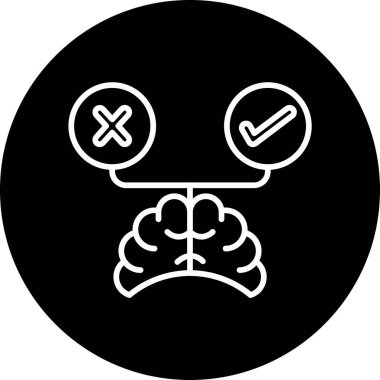 Karar verme ikonu. vektör illüstrasyonu