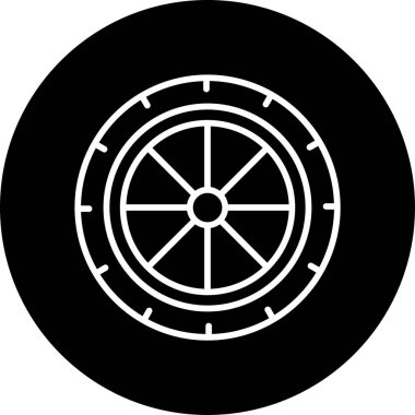 Tekerlek. Web simgesi basit illüstrasyon 