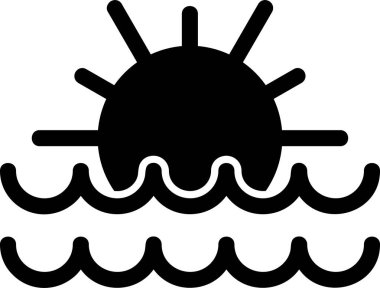 güneş web simgesi vektör illüstrasyonu 