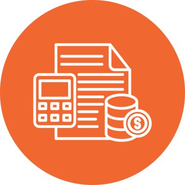 Basit muhasebe düz simgesi vektör illüstrasyonu.