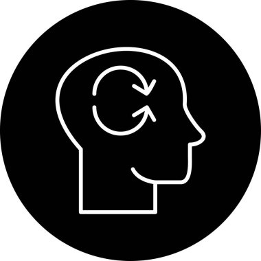 Beyin Bilinci simgesi, vektör illüstrasyonu  