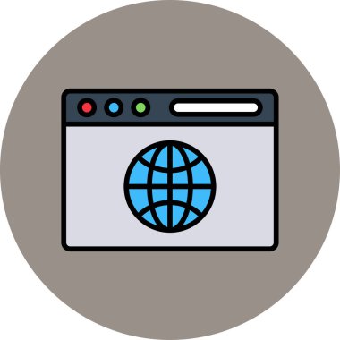 Tarayıcı modern simgesinin vektör illüstrasyonu