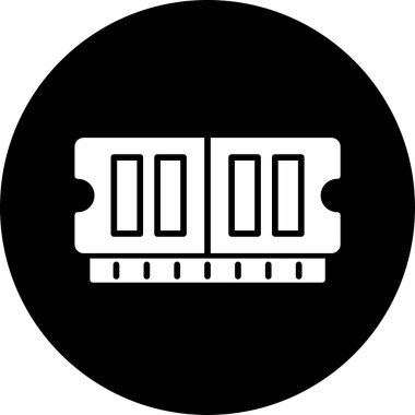 Bilgisayar ram simgesi, vektör illüstrasyonu basit tasarım