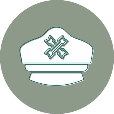 Kaptan şapka çizgisi simgesi, vektör illüstrasyonu 