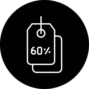 İndirimli Etiket web simgesi, vektör illüstrasyonu 