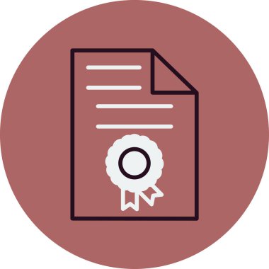 Sertifika. Web simgesi basit illüstrasyon 