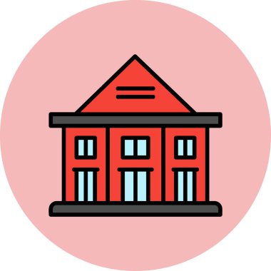 Bina. Web simgesi basit illüstrasyon 