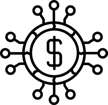Elektronik fonları temsil eden simge. İş finansmanlarını yönetmek için görsel.
