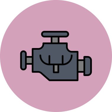 Araba motoru. Web simgesi basit illüstrasyon        