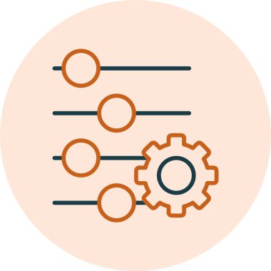 düz ayar simgesi, vektör illüstrasyonu