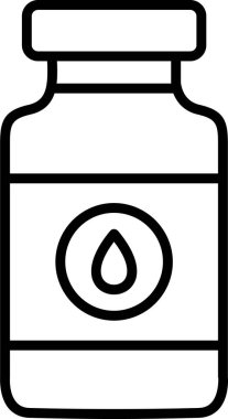 İlaç şişesi ikonunun vektör çizimi. Vitaminler
