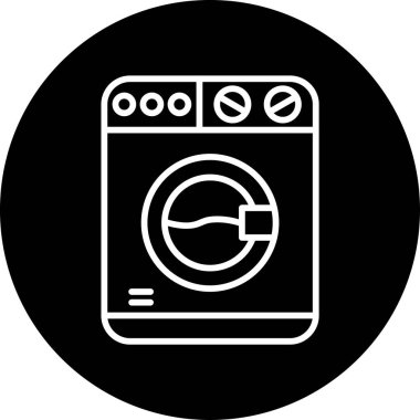 Çamaşır makinesi. Web simgesi basit illüstrasyon 