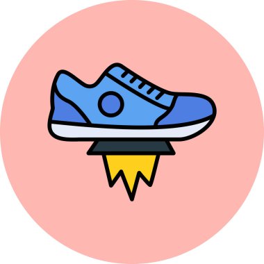 Uçan Ayakkabı simgesi vektör illüstrasyonu