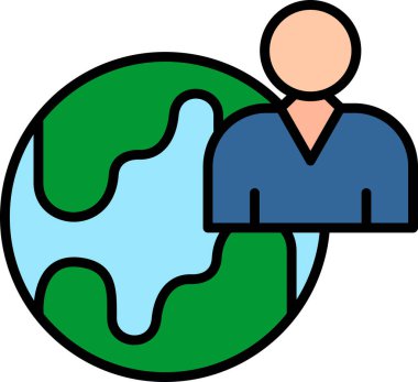 Basit bir Global simgesi. vektör tasarımı