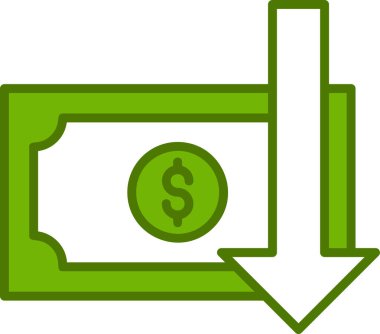 Para kaybı. Web simgesi basit illüstrasyon