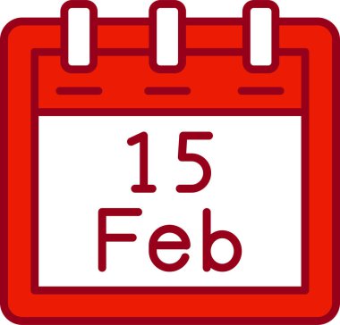 Şubat takvim simgesi tasarımı, web illüstrasyonu