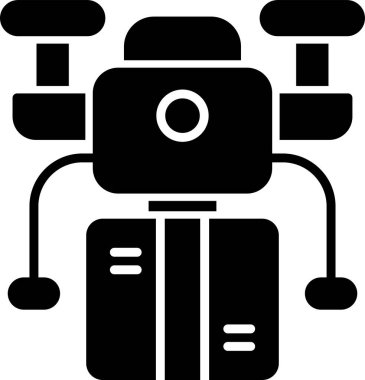 Drone simgesi, vektör illüstrasyonu basit tasarım