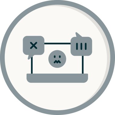 Siber zorbalık web simgesi vektör illüstrasyonu