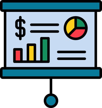 sunum simgesi, vektör illüstrasyonu basit tasarım